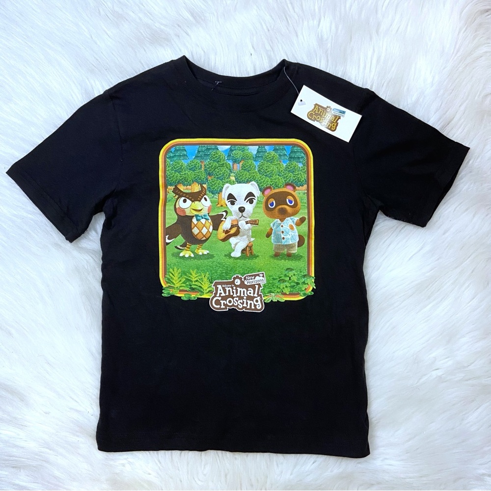 Nintendo Animal Crossing Kids Size 7 Black Short Sleeve